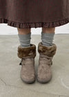 Lopart Buckle Suede Mid-fur Boots