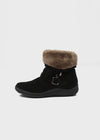 Lopart Buckle Suede Mid-fur Boots