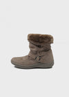 Lopart Buckle Suede Mid-fur Boots