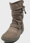 Lopart Buckle Suede Mid-fur Boots
