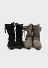 Lopart Buckle Suede Mid-fur Boots
