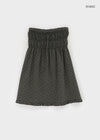 Marde Shirring Frill Dot Midi Skirt