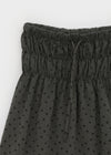 Marde Shirring Frill Dot Midi Skirt