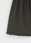 Marde Shirring Frill Dot Midi Skirt