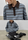 [MADE] Tokun Stripe Wool Collar Knit