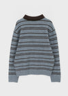 [MADE] Tokun Stripe Wool Collar Knit