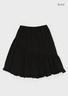 Roane Shirring Frill Midi Skirt