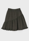 Roane Shirring Frill Midi Skirt