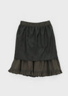Roane Shirring Frill Midi Skirt