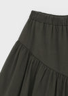 Roane Shirring Frill Midi Skirt