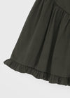 Roane Shirring Frill Midi Skirt
