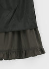 Roane Shirring Frill Midi Skirt