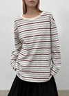 Geltom Loose Fit Striped Long Sleeve T-shirt