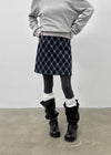 Ruran Check Wool Mini Skirt