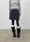 Ruran Check Wool Mini Skirt