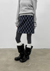 Ruran Check Wool Mini Skirt