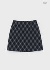 Ruran Check Wool Mini Skirt