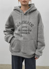 Ritan Double-Sided Fleece Lettering Embroidered Hoodie