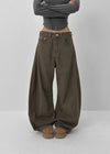(UNISEX) Lintus Cotton Wide Balloon Pants