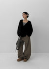 (UNISEX) Lintus Cotton Wide Balloon Pants