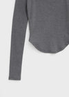 Podumb Rounding Square Neck Long Sleeve T-shirt