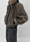 Retyl Two-way Leather Fur Jumper