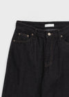 Clean Raw Fabric Fleece Wide Denim Pants