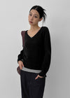 Depth V-neck Slim Hooded Knit