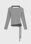 Kepol Layered Strap Off-shoulder Long Sleeve T-shirt
