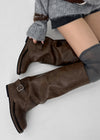 Nining leather buckle long boots