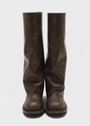 Nining leather buckle long boots