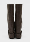 Nining leather buckle long boots