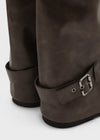 Nining leather buckle long boots