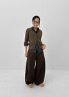 Super-fine Check Beaded Balloon Pants
