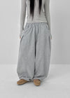 (UNISEX) Nepla Fleece Balloon Wide Banding Pants