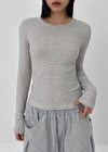 Robe Stripe Fleece Long Sleeve T-shirt