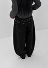 Geltun Studded Double-sided Fleece Balloon Wide Pants