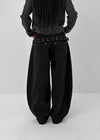 Geltun Studded Double-sided Fleece Balloon Wide Pants