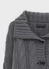 Defim Duffle Crop Cable Knit Cardigan
