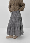 Tog Peach Fleece Check Cancan Long Skirt