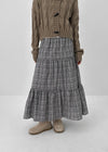 Tog Peach Fleece Check Cancan Long Skirt
