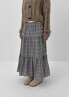 Tog Peach Fleece Check Cancan Long Skirt