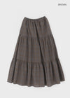 Tog Peach Fleece Check Cancan Long Skirt