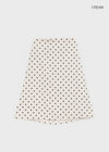 Pale Corduroy Dot Midi Skirt