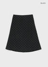 Pale Corduroy Dot Midi Skirt