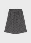 Pale Corduroy Dot Midi Skirt