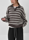 Kumei Striped Collar Knit