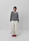 Geltun Studded Double-sided Fleece Balloon Wide Pants