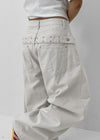 Geltun Studded Double-sided Fleece Balloon Wide Pants