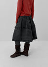 Plushnta Check Frill Midi Skirt